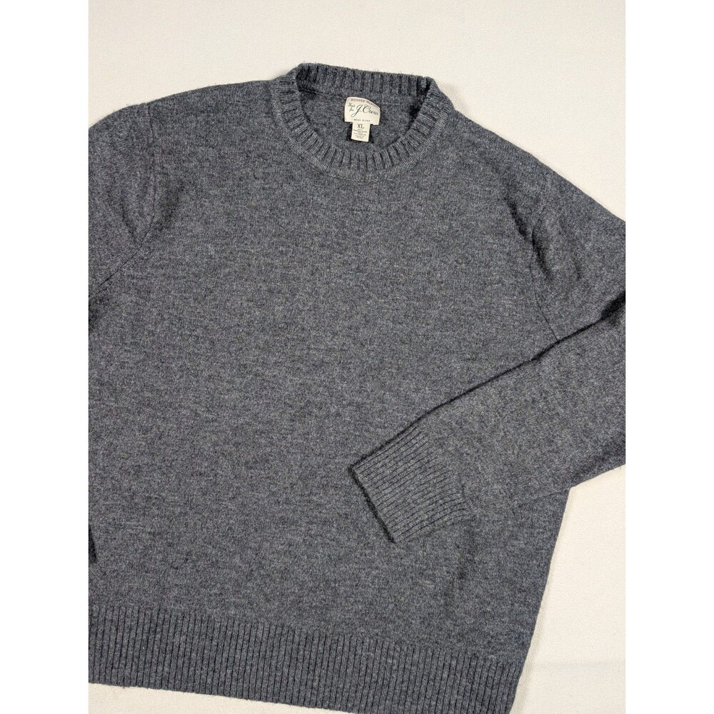 J. Crew Rugged Merino Wool Blend Sweater Mens XL Gray Crewneck Knit Outdoor